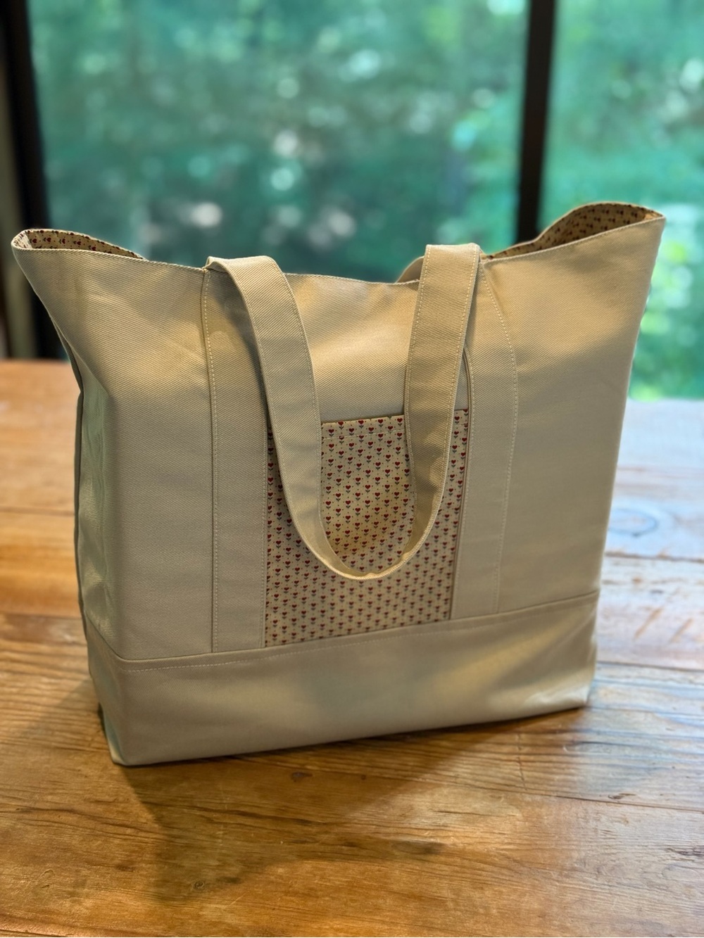 OOAK Handmade Tote | Vintage Heart Cotton Pocket | Mother’s Day Inspired - Picture 3 of 7